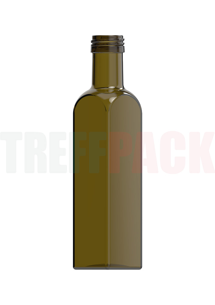 Glasflasche 250 ml Marasca antikgrün mit PP31,5 Mündung